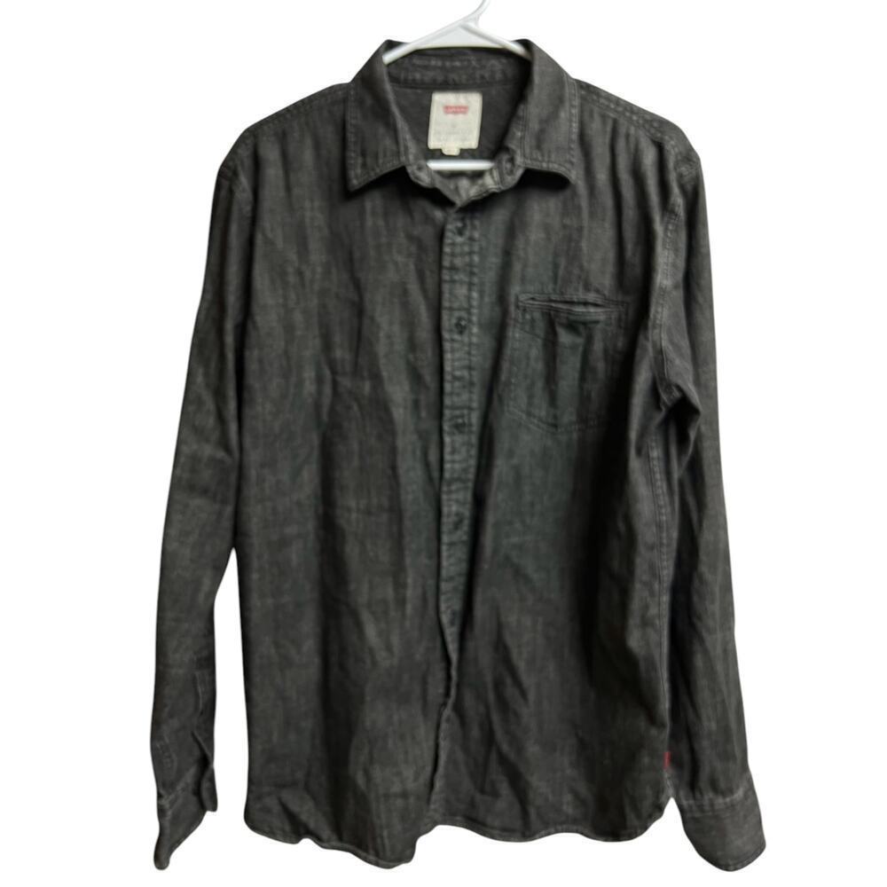 Levi's Men's Dark Gray/Black Button Up Long Sleeve Size Medium